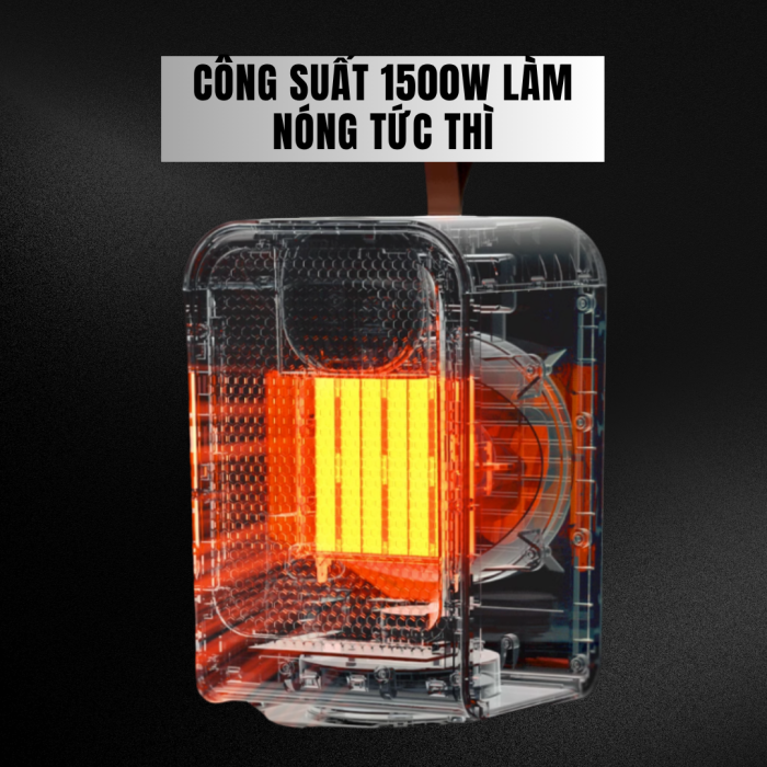 Quạt sưởi Ceramic KAW K3000 Trắng - 1500W, Ấm nhanh, Không khô da