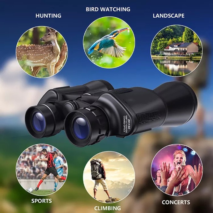 Ống Nhòm 2 Mắt KAW Galileo 20x50 Độ Phóng Đại 20 Lần Nhìn Xa Đến 2KM Dùng Du Lịch Ngắm Cảnh Concert