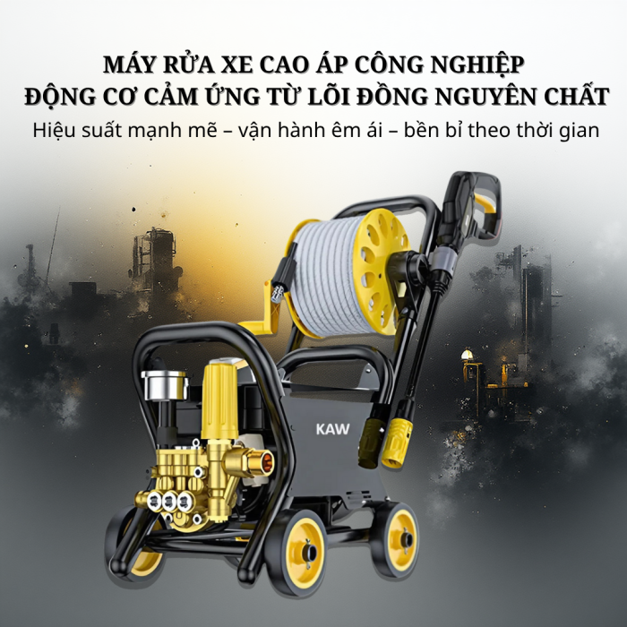 Máy rửa xe KAW lõi đồng, Công suất lớn, Siêu bền, Áp lực mạnh, Làm sạch mọi vết bẩn