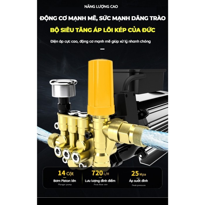 Máy rửa xe K333, Công xuất 3300W, Giá tốt nhất, Bảo hành chính hãng