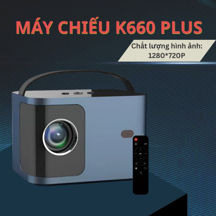 Máy chiếu Mini KAW K660 Plus hệ điều hành android, hỗ trợ video 4K, Tự động lấy nét