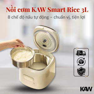 Nồi Cơm Điện Tử KAW Smart Rice 3L - Đa Năng 8 Chế Độ, Lòng Nồi Inox 304 Cao Cấp