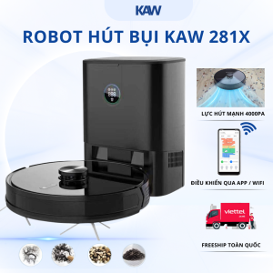 Robot Hút Bụi Cao Cấp KAW 281X – Lực Hút 4000Pa, Vận Hành Êm, Tự Đổ Rác