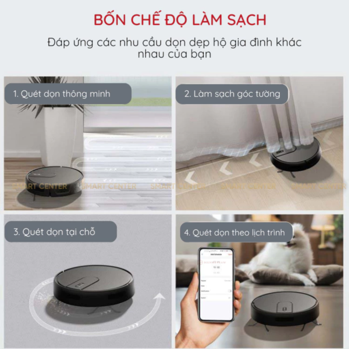 Robot Hút Bụi Lau Nhà KAW Smart 281Y – Hút & Lau 2 Trong 1, App Điều Khiển