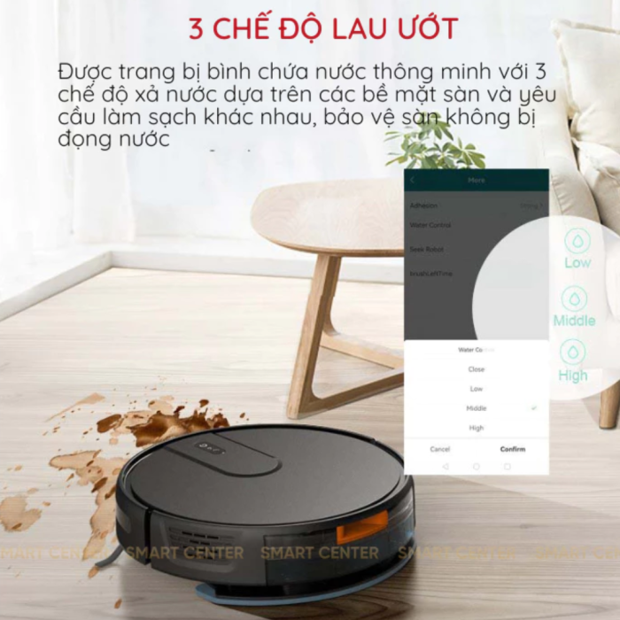 Robot Hút Bụi Lau Nhà KAW Smart 281Y – Hút & Lau 2 Trong 1, App Điều Khiển