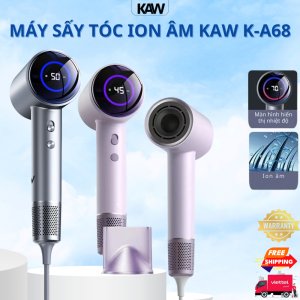 Máy Sấy Tóc Ion Âm KAW K-A68, Màn Hình Nhiệt Độ: Sấy Khô Siêu Tốc, Tóc Mượt Hơn