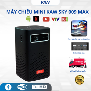 Máy Chiếu Mini KAW SKY 009 MAX – DLP 400 ANSI, 1080P, Pin 8000mAh, Android 9.0, Chiếu Ngoài Trời – Hỗ Trợ 4K