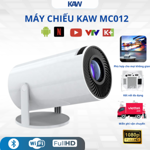 Máy Chiếu Mini KAW MC012 – 720P HD, Android 11, 160 ANSI, Bluetooth 5.0, Góc Chiếu 180°