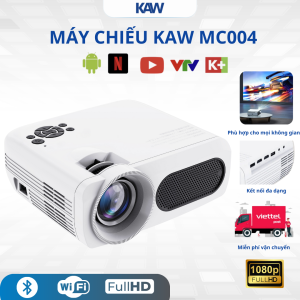 Máy Chiếu KAW MC004 – 1080P HD, Android 9, Mini LED, Home & Business Projector