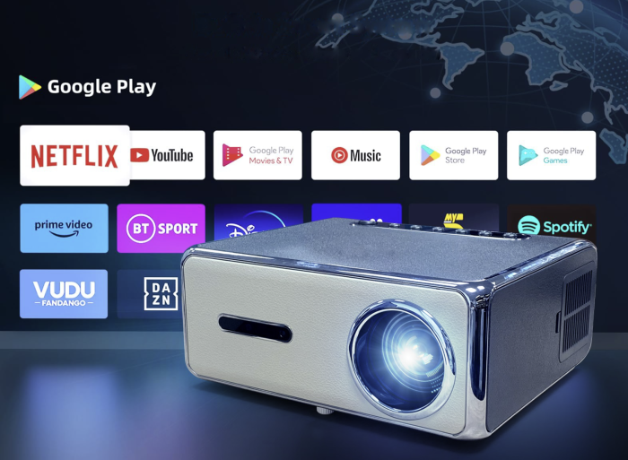 Máy chiếu KAW MC017 Android 9.0, Full HD 1080p, 900 Lumens, LCD, Portable