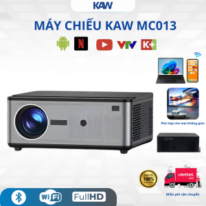 Máy Chiếu Mini Kaw MC013 – Full HD 1080P, 2400 Lumens, Android 12, Hỗ Trợ 4K, Loa HIFI Stereo, Short Throw