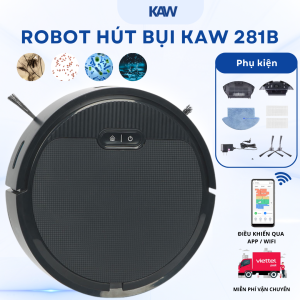 Robot Hút Bụi Lau Nhà KAW 281B – Hút & Lau Thông Minh – Điều Khiển App