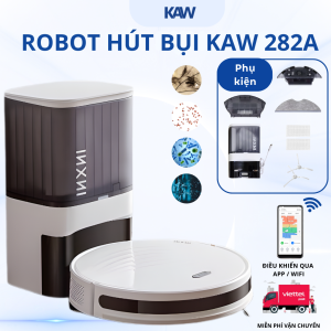 Robot Hút Bụi Lau Nhà KAW 282A – Điều Hướng Ziczac – Tự Động Đổ Rác