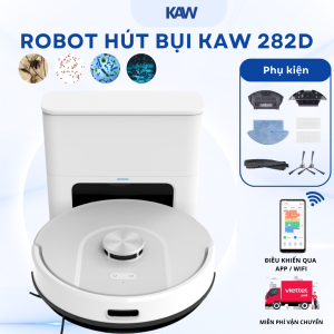 Robot Hút Bụi KAW 282D – Hút, Lau & Tự Đổ Rác 3-in-1, Lực Hút 5000Pa