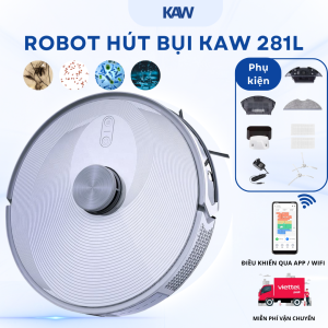 Robot Hút Bụi KAW 281L – Lau Nhà Thông Minh LDS Slam, Điều Khiển App 