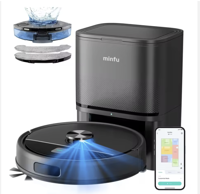 Robot hút bụi tự đổ rác KAW 245A – Lực hút 5000Pa, điều hướng Laser LDS, điều khiển App