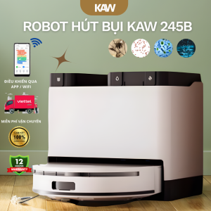 Robot hút bụi lau nhà KAW 245B – Điều hướng radar thông minh, tự giặt khăn & sấy khô, lực hút 5000Pa