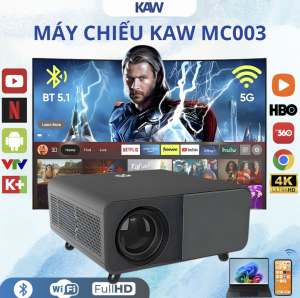 Máy Chiếu KAW MC003 1080P – Home Cinema, LCD 9500 Lumens, Hỗ Trợ 4K, Loa 10W 3D, Chiếu 30–300 Inch