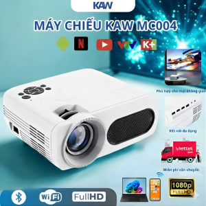 Máy Chiếu KAW MC004 – 1080P HD, Android 9, Mini LED, Home & Business Projector