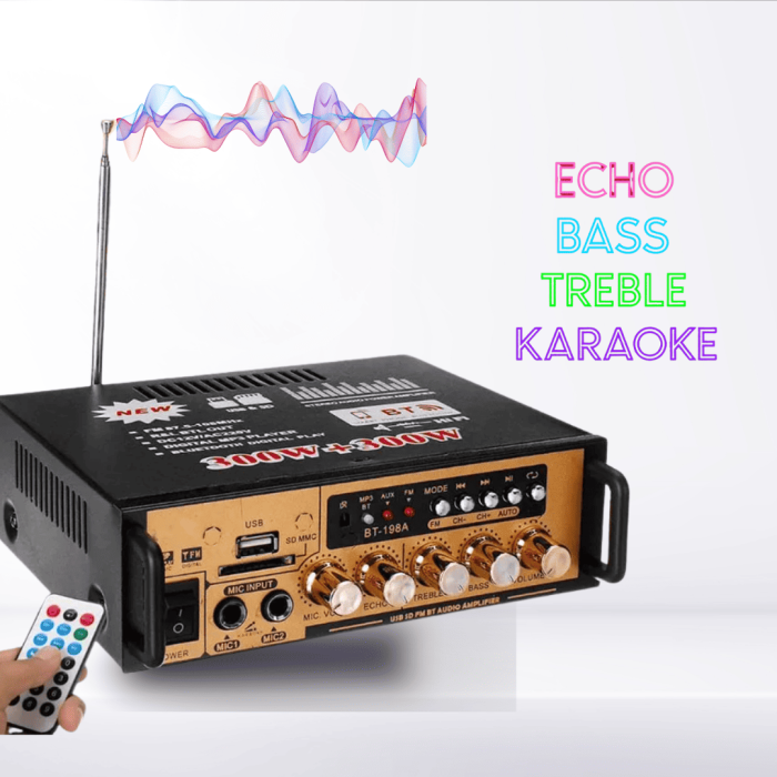 Amply BT198B-B KAW Đa Năng 600W — Bluetooth Karaoke Gia Đình Hoàn Hảo!
