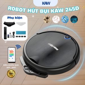 Robot Hút Bụi Thông Minh KAW 245D – Lực Hút 2000–2999Pa, App Control, Chống Rơi, 6 Chế Độ
