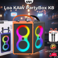 Loa KAW PartyBox K8 On-The-Go Di Động, Công Suất Lớn, Kèm 2 Micro Karaoke Chuyên Nghiệp