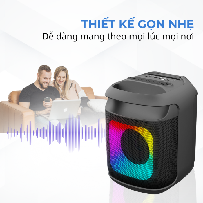 Loa KAW PartyBox K1 Bluetooth Karaoke, Hỗ trợ Mic 6.5mm, FM, USB, Type-C