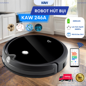 Robot hút bụi lau nhà thông minh KAW 246A – Lực hút 2600Pa, điều hướng Gyroscope