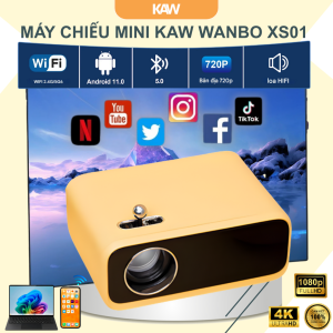 Máy Chiếu Mini KAW Wanbo XS01 – LED 200ANSI, Chiếu Không Dây iOS/Android