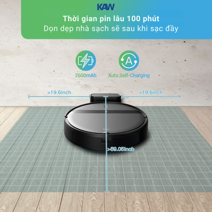 Robot Hút Bụi KAW 248D EcoClean – Máy Hút Bụi Tự Động Thông Minh
