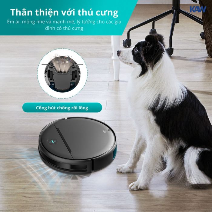 Robot Hút Bụi KAW 248A – Máy hút bụi lau nhà tự động, lực hút mạnh, điều khiển qua app, làm sạch hiệu quả