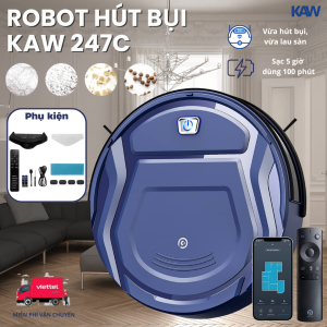 Robot hút bụi KAW 247C hồng ngoại hút lau 2 trong 1 lực hút 1499Pa
