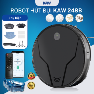 Robot Hút Bụi Lau Nhà KAW 248B – Lực hút 3500Pa, điều khiển Tuya, hút lau 2 trong 1, pin 2600mAh, điều hướng Gyroscope