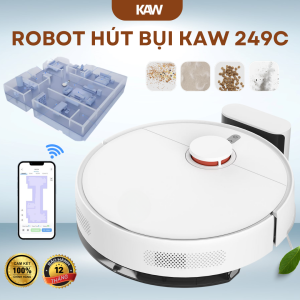 Robot Hút Bụi Lau Nhà KAW 249C Điều Hướng LDS SLAM + VSLAM, Tự Động Hút Lau 2 Trong 1