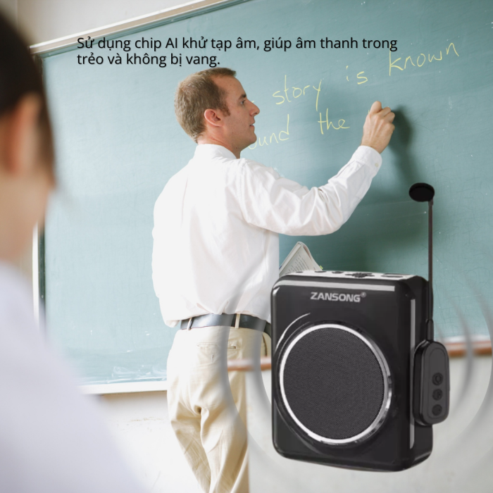 Máy Trợ Giảng ZANSONG M90 Cao Cấp Chống Hú 20W - Âm Thanh To Rõ, Trọn Bộ Mic Không Dây/Cài Áo