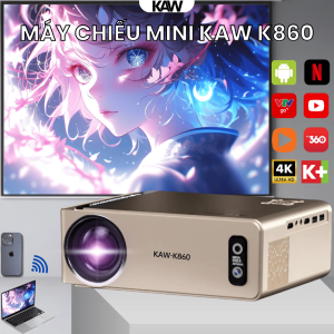 Máy chiếu mini KAW K860 mới 2025, độ phân giải 4K, hình ảnh sắc nét, âm thanh sống động
