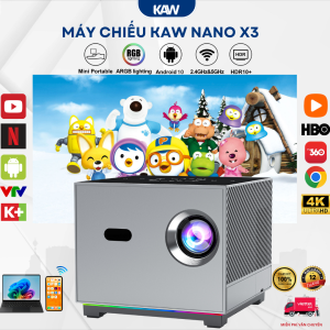 Máy Chiếu Android Mini KAW Nano X3 – 12000 Ansi Lumens, WiFi 5G, Giải Trí Tại Nhà