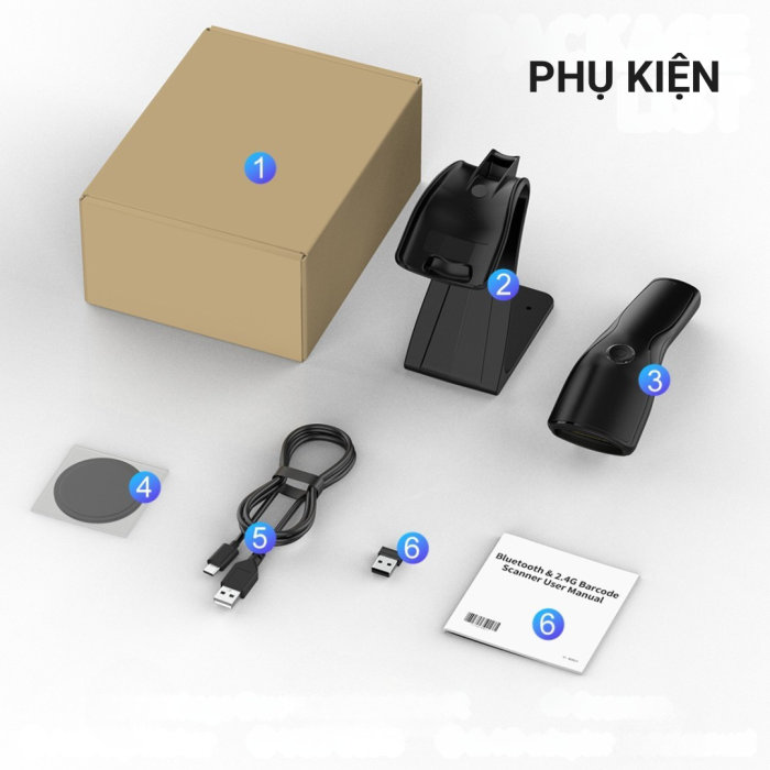 Máy Quét Mã Vạch Không Dây KAW KX-Elite 35377– Máy Quét 2D, QR Code Đa Tia Siêu Nhạy