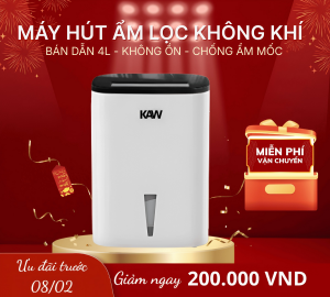 Máy hút ẩm lọc không khí KAW 4L giá rẻ, Giải pháp không khí khô thoáng, trong lành cho gia đình