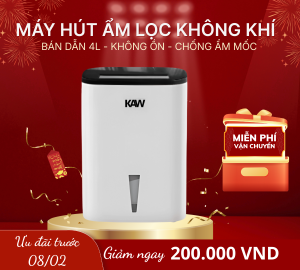 Máy hút ẩm lọc không khí KAW 4L giá rẻ, Giải pháp không khí khô thoáng, trong lành cho gia đình