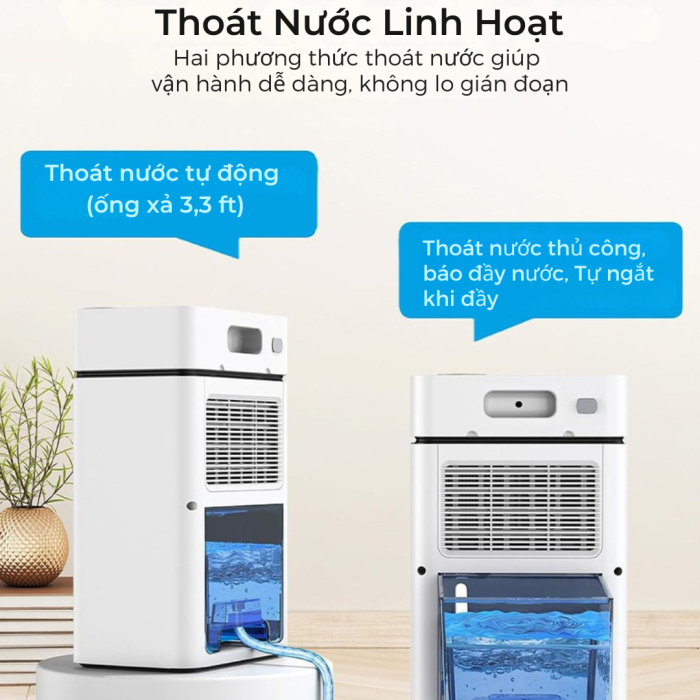 Máy Hút Ẩm Mini CT17 - Dung Tích 2.5L, Công Suất 1000ml/Ngày, Tích Hợp Ion Âm Lọc Không Khí & Khử Mùi.