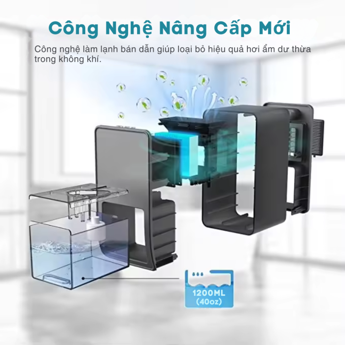 Máy Hút Ẩm Mini CS3 (1.2L) – Giải Pháp Chống Nồm Ẩm, Khử Khuẩn Hoàn Hảo Cho Gia Đình