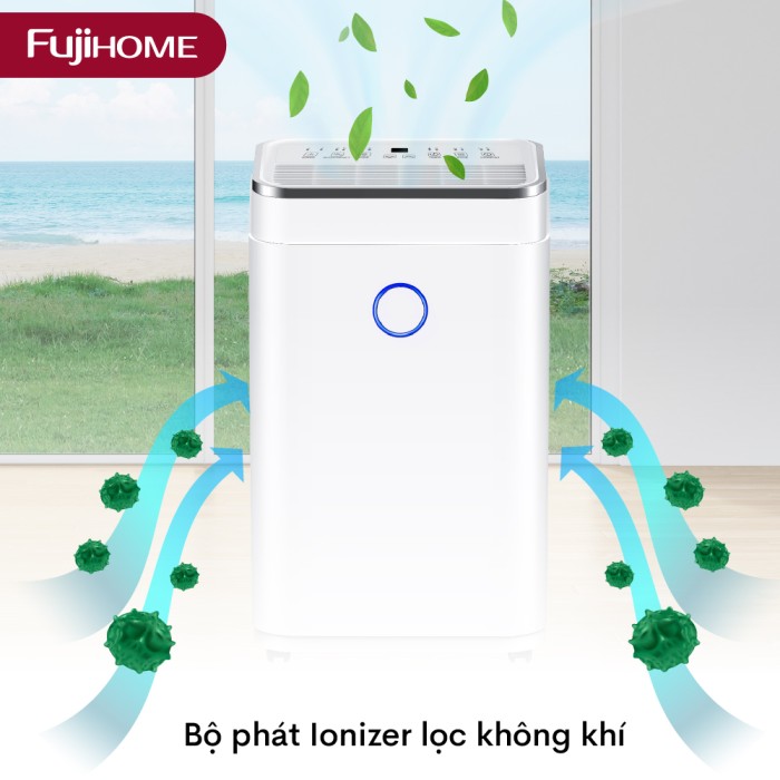 Máy Hút Ẩm FujiHome DH20W - Công Suất 20L, Bình Chứa Khủng 6.5L