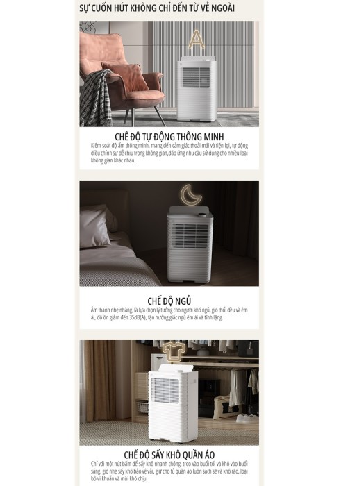 miLife 16L - Máy Hút Ẩm Nhỏ Gọn, Công Suất Mạnh Mẽ Cho Gia Đình