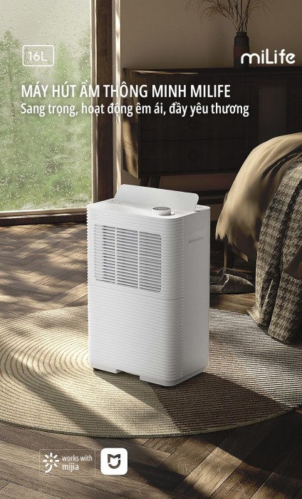 miLife 16L - Máy Hút Ẩm Nhỏ Gọn, Công Suất Mạnh Mẽ Cho Gia Đình