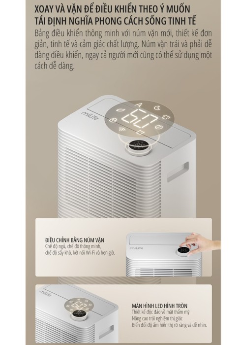 miLife 16L - Máy Hút Ẩm Nhỏ Gọn, Công Suất Mạnh Mẽ Cho Gia Đình