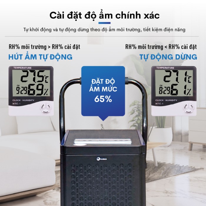 Máy hút ẩm công nghiệp Fujihaia DH70BL - Công suất lớn, Vận hành bền bỉ