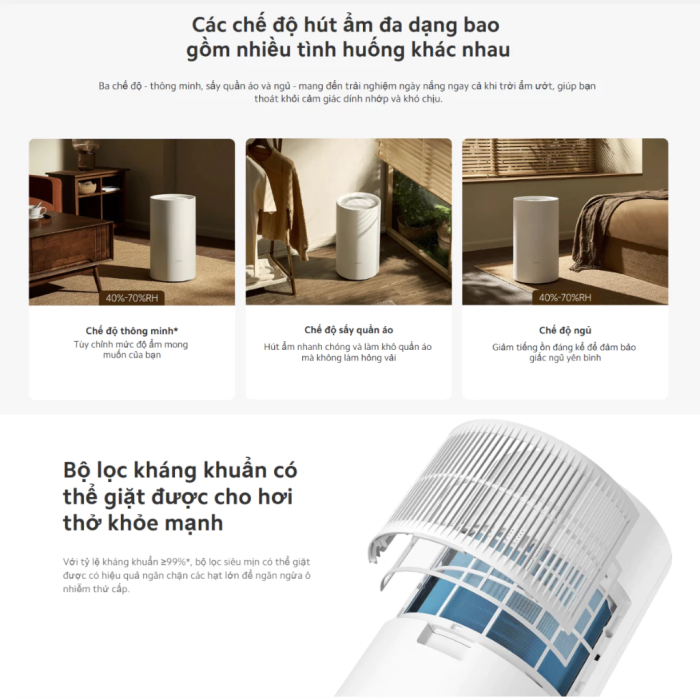 Xiaomi Smart Dehumidifier 13L - Máy hút ẩm thông minh, chạy cực êm