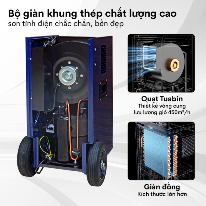 Máy hút ẩm công nghiệp Fujihaia DH70BL - Công suất lớn, Vận hành bền bỉ