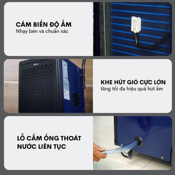 Máy hút ẩm công nghiệp Fujihaia DH70BL - Công suất lớn, Vận hành bền bỉ